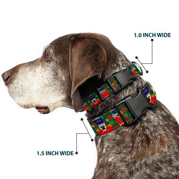 Plastic Clip Collar - Christmas Nutcracker Polka Dots Greens Gold Red Online - Image 2