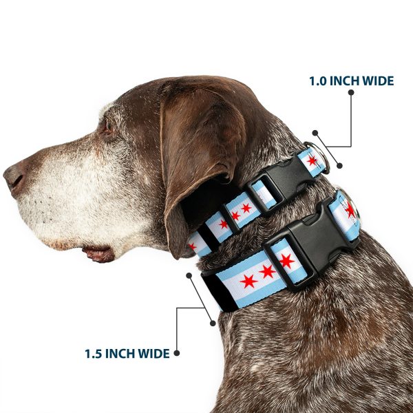 Plastic Clip Collar - Chicago Flags Black Online - Image 2