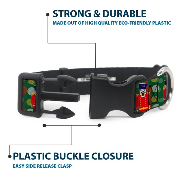 Plastic Clip Collar - Christmas Nutcracker Polka Dots Greens Gold Red Online - Image 4