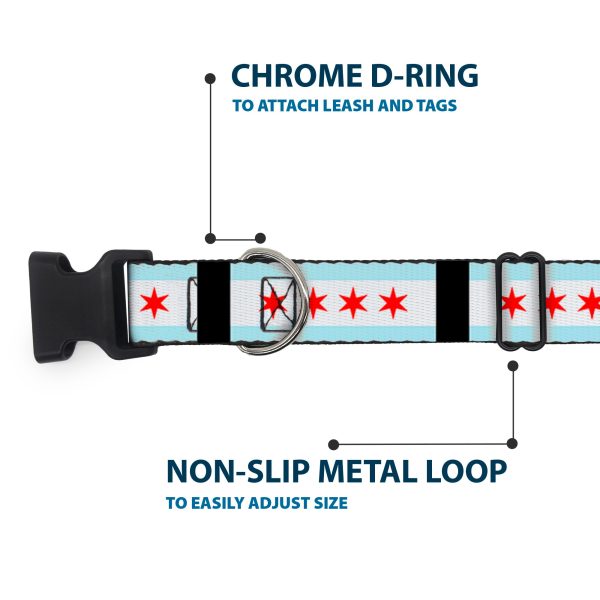 Plastic Clip Collar - Chicago Flags Black Online - Image 5