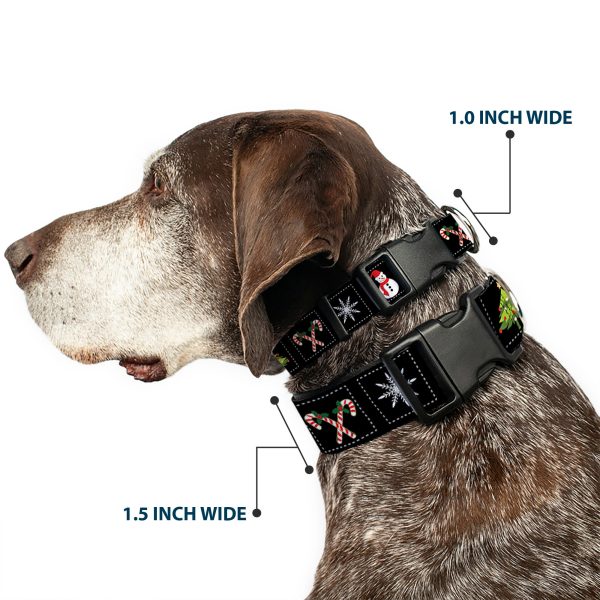 Plastic Clip Collar - Christmas Blocks Black White Multi Color Supply - Image 2
