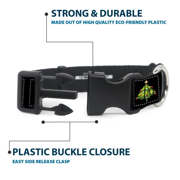 Plastic Clip Collar - Christmas Blocks Black White Multi Color Supply - Image 4