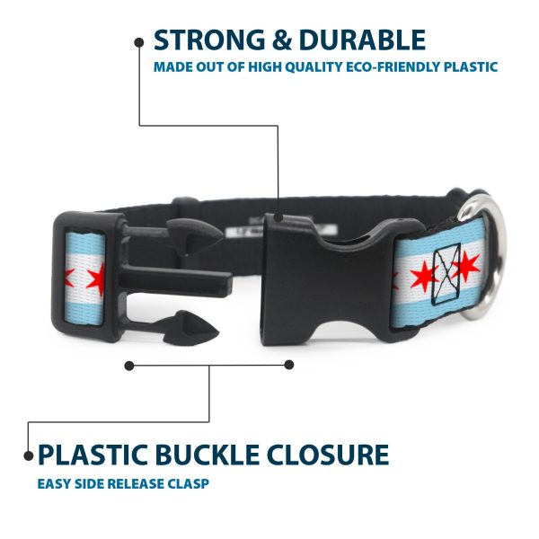 Plastic Clip Collar - Chicago Flags Black Online - Image 4