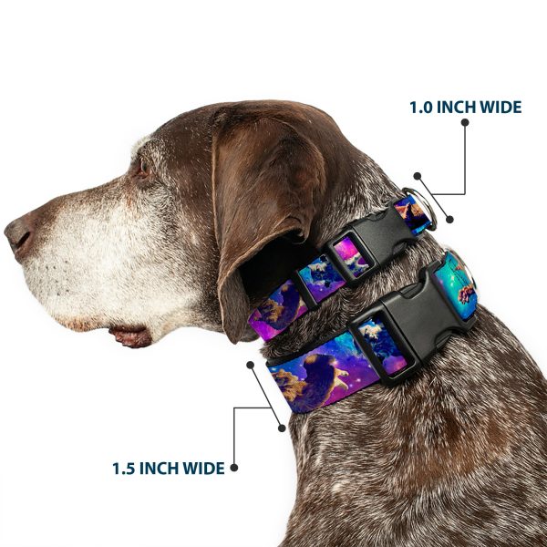 Plastic Clip Collar - Cats in Space Pinks Blues For Discount - Image 2