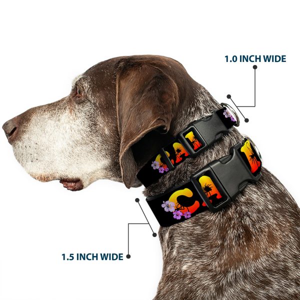Plastic Clip Collar - CALI Tropical Black Multi Color Fashion - Image 2
