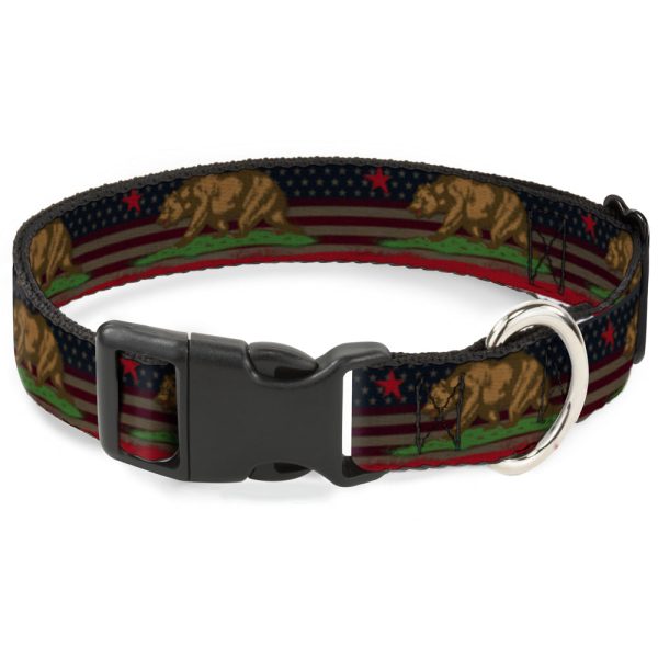 Plastic Clip Collar - Cali Bear Star Stripe US Flag Stretch Online