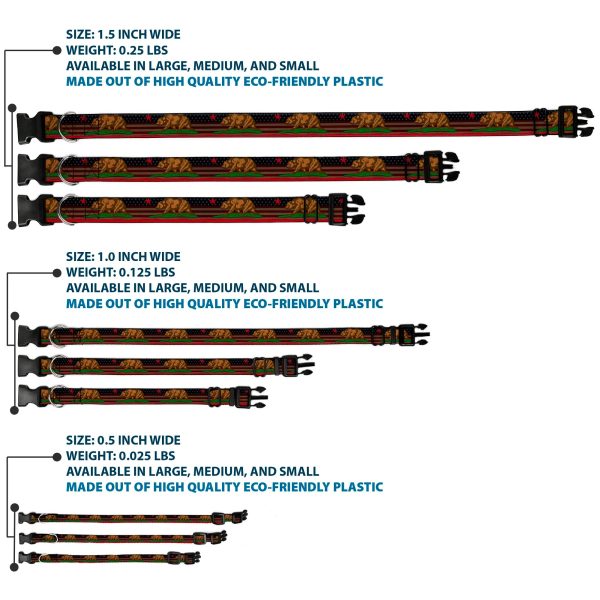 Plastic Clip Collar - Cali Bear Star Stripe US Flag Stretch Online - Image 3