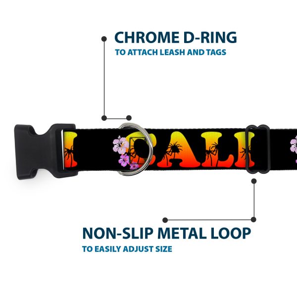 Plastic Clip Collar - CALI Tropical Black Multi Color Fashion - Image 5