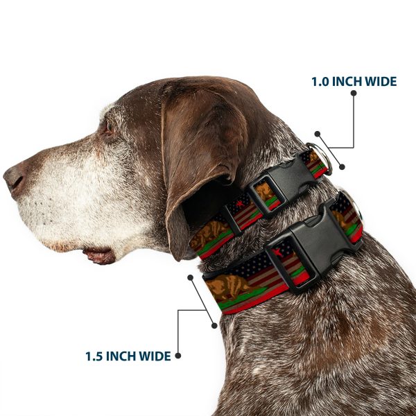 Plastic Clip Collar - Cali Bear Star Stripe US Flag Stretch Online - Image 2