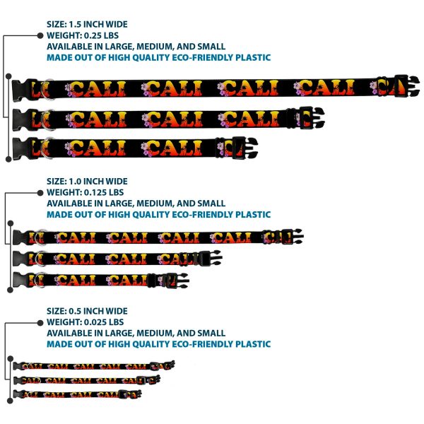Plastic Clip Collar - CALI Tropical Black Multi Color Fashion - Image 3