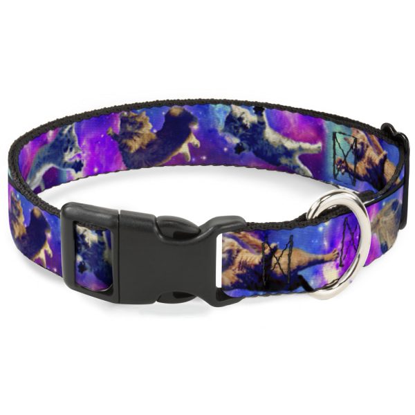 Plastic Clip Collar - Cats in Space Pinks Blues For Discount